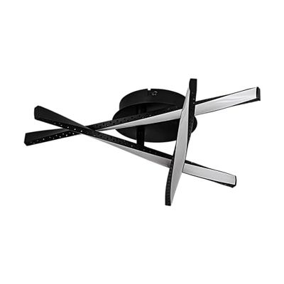 EGLO Plafonnier LED Adeje, lampe de plafond minimaliste, luminaire pour salon, chambre et couloir, métal noir et plastique blanc, blanc chaud, 41,5 x 36,5 cm