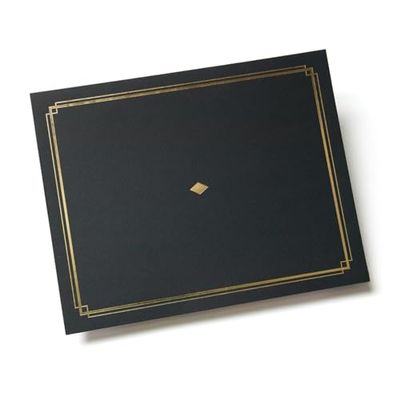 Gartner Studios Zestaw certyfikatów, zawiera 6 uchwytów na certyfikaty 21,6 cm x 28 cm, czarne ze złotymi uchwytami na certyfikaty