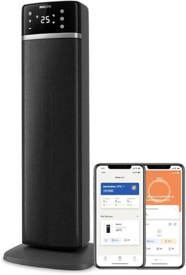 Philips Ceramic Fan Heater 5000 Series, Ceramic Heating Technology, AI Controlled for Energy Saving, Heats in 2 Seconds with 5 Integrated Safety Functions, App Control, Grey (CX5120/11)