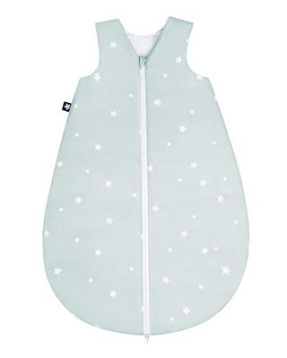 Julius Zöllner 9040710136 baby zomerslaapzak van 100% katoen, maat 70, 6-12 maanden, standaard 100 by OEKO-TEX, Star mint, turquoise, 300 g