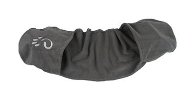 Mountain Paws Super absorberende microvezel hondenhanddoek voor natte en modderige honden | Afmetingen: 80 cm x 23 cm | Machine wasbaar en droogbaar, grijs