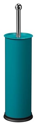 ROSSIGNOL Toilet Brush Holder, Shiny stainless steel, Turquoise Blue, One Size