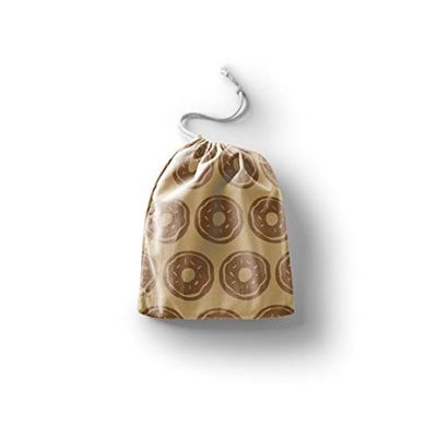 Bonamaison Imprimé Sacs de Coton avec Cordon, Sac D'Épicerie, Sac À Provisions, Réutilisables, Écologique, Pliable, Taille: 40x50 Cm