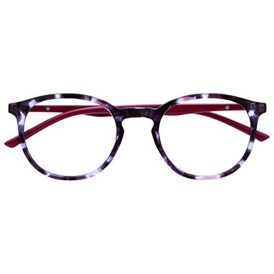 OPULIZE Met Lunettes de Lecture Monture Ronde et Mince Charnières à Ressort Anti-Rayures Écailles de Tortue Violet Hommes Femmes R60-5 +2.00
