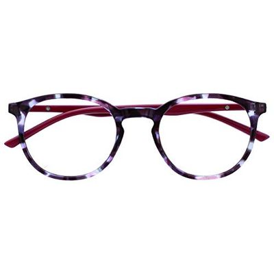 Opulize Met Gafas con Bloqueo de Luz Azul Montura Redonda Delgada Violeta Carey Resistente a Arañazos Bisagras de Muelle Mejoran Sueño Ordenador Gaming Antirreflejante Hombre Mujer B60-5 +0.00