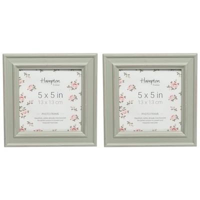 Hampton Frames PALOMA Distressed Square Picture Photo Frame Sage Green 5x5 (13x13cm) PAL301955S (Pack of 2)