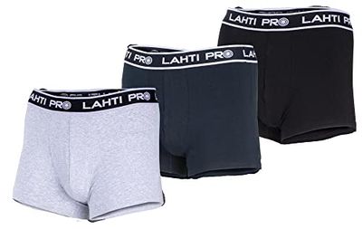 Lahti PRO Boxershorts zwart, grijs, granaatappel, 3 paar