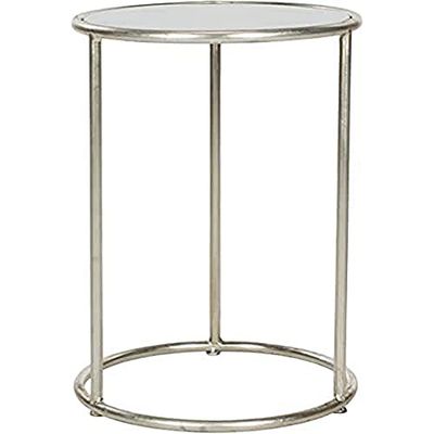 Safavieh EAF2523C Caitlin bijzettafel, metaal/rookglas, 38 x 38 x 50,03 cm, zilverkleurig