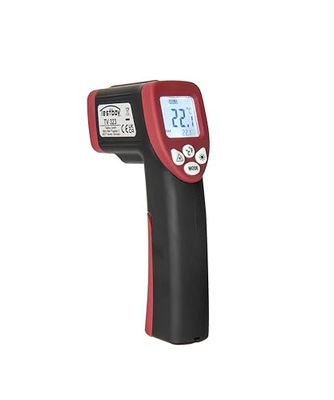Testboy TV 323 infraröd termometer, temperaturmätare (datahållningsfunktion, automatisk avstängning, min/max värde display, LCD med bakgrundsbelysning), röd/svart