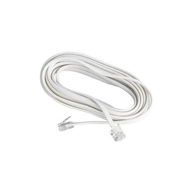 PRENDELUZ Prolongador telefónico RJ11 blanco macho a macho 2,5m, cable de extensión para teléfonos y módems, fácil Instalación