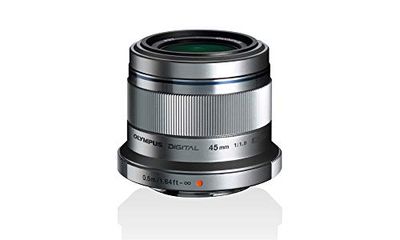 Olympus M.Zuiko Digital Obiettivo 45mm 1:1.8, Micro Quattro Terzi, per Fotocamere OM-D e PEN, Argento