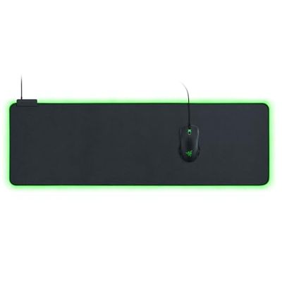 Razer Goliathus Extended Chroma - Tapete macio para jogos com iluminação RGB (suporte para cabos, superfície de tecido, borda costurada, otimizado para todos os ratos) preto