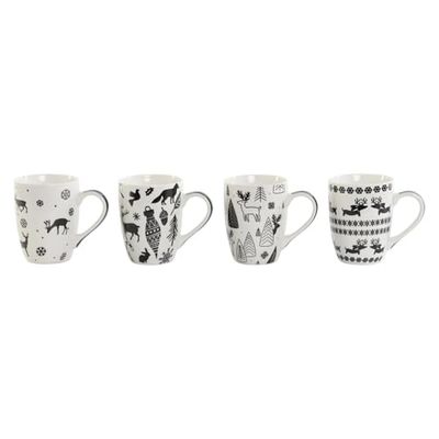 MUG SET 4 PORCELANA 8X12X10 360ML, NEGRO
