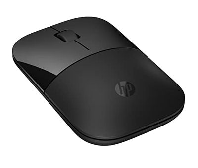 HP Z3700 Mouse Wireless, Sensore Preciso, Tecnologia LED Blue, 1600 DPI, 3 Pulsanti, Rotella Scorrimento, Ricevitore USB Wireless 2.4 GHz Incluso, Design Pratico e Confortevole, Nero