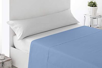 Miracle Home. Bovenlaken, anti-peeling, zacht en comfortabel, 50% polyester katoen. 270X230. Bed 150. Hemelsblauw