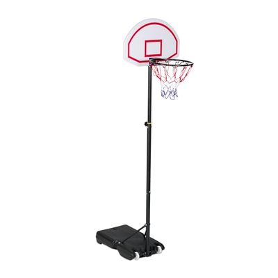 Relaxdays Canestro Basket Esterno, Tabellone da Pallacanestro Regolabile in Altezza 191-246 cm, Base Mobile, Bianco Nero, 246 x 71 x 125 cm