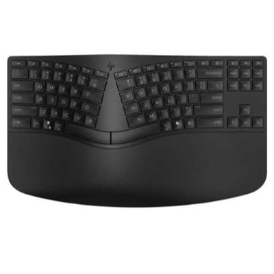 HP 960 Ergonomisch draadloos toetsenbord (onafhankelijk cijfertoetsenbord, handsteun, snelle synchronisatie, automatische detectie besturingssysteem, negatieve helling, Spaans QWERTY-toetsenbord)