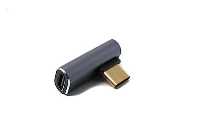 System-S Adaptateur USB 4 Type C mâle vers Femelle Convertisseur USB 40 Gbits Angle Câble USB 4.0 Gris