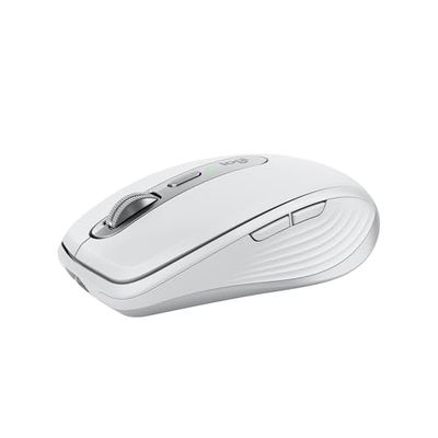 Logitech MX Anywhere 3S Souris Sans Fil Silencieuse, Compacte, Défilement Rapide, Suivi toute Surface en 8K DPI, Boutons Programmables, USB C, Bluetooth, Windows PC, Linux, Chrome, Mac - Pale Grey