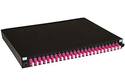 Connetto - Glasvezelplaat 19" met 24 adapters LC Duplex OM4 diepte 250 mm kleur zwart