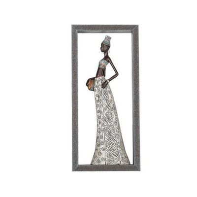 Romimex Figurine décorative Marron résine Femme 17 x 32 x 6 cm avec Cadre