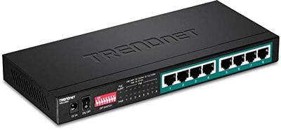 TRENDnet 8-port Gigabit långa sträckor PoE+ Switch, 8 x PoE+ portar, långa sträckor PoE+ utökad räckvidd upp till 200 m (656 fot), TPE-LG80