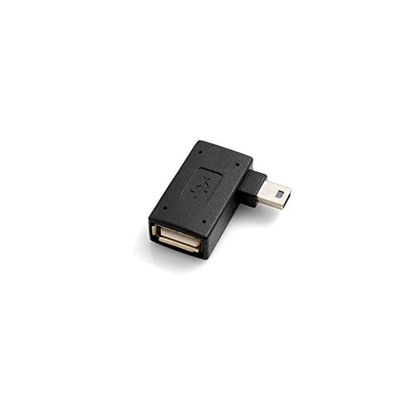 SYSTEM-S USB typ A-uttag på mini USB-kontakt 90° OTG värdkabel flashdrive anslutning med extra mikro-USB-anslutning för smartphone surfplatta PC