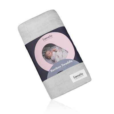 lionelo Bamboo Swaddle Muslin Baby Swaddle Newborn Blanket Made of 100% Natural Bamboo Cotton, Big size 120x120cm Pleasant to the touch, Soft fabric, Absorbs moisture and unpleasant odors