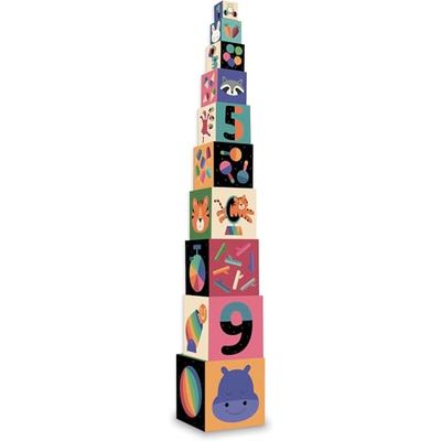 VILAC- Rainbow-Nesting and Stacking Cubes-Andy Westface Animal Formas y Colores, Multicolor, 1 EA (7400)