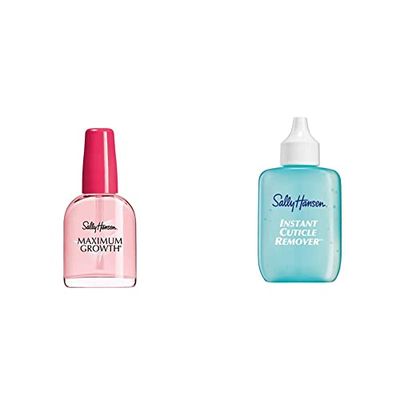 Sally Hansen Maximum Growth Nail Care Treatment, 13.3 ml (Pack of 1) & Instant Cuticle Remover, 29.5ml