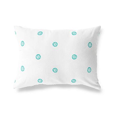 BonaMaison Fundas para Cojínes, Turquesa-Blanco Funda de Almohada para Sofá Coche Silla Oficina Cama Decorativa Moderna Decoración del Hogar, 35x50 Cm - Diseñado y Fabricado en Turquía