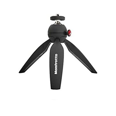 Manfrotto PIXI desktopstatief voor CSC- en DSLR-camera's en videogrip, geschikt materiaal, gemaakt in Italië, zwart, MTPIXIMII-B