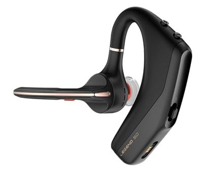 POLY Voyager Legend 50 bezprzewodowy zestaw słuchawkowy Bluetooth, pojedyncze ucho, mikrofon z redukcją szumów, blokada wiatru, redukcja szumów AI, bateria do 10 godzin, lekki i wygodny, czarny