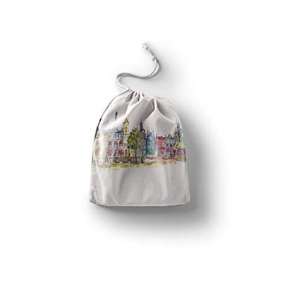 Bonamaison Printed Cotton Produce Bag with Drawstring, Reusable Grocery Bag, Biodegradable Eco-Friendly Bags, Travel Pouch, Sachet Bags, Shopping Bag, Eco Friendly, Foldable, Size: 12x15 Cm