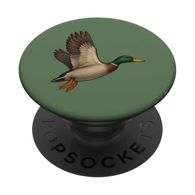 Hermoso Pato Mallard Pájaro En Vuelo Aves Acuáticas Pájaro Naturaleza PopSockets PopGrip Adhesivo