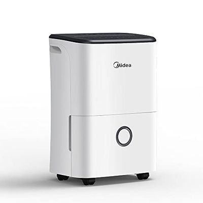 Midea Déshumidificateur 20L/jour, 4 modes, Deshumidificateur Connecté, Mode intelligent, Sèche-linge, Réservoir 3L, Minuterie 24H, Pour pièce de 40 m²/100 m³ DF-20DEN7, Sous-sol, Salle de bain