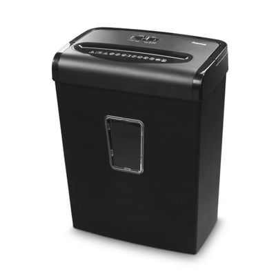 Hama dokumentförstörare professionell hemmakontor (partikelskärning, dokumentförstörare, elektrisk, 8 ark papper, plastdokumentförstörare, 20 liter papperskorg, säkerhetsnivå 5 GDPR)