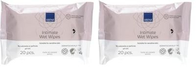 Abena Intimate Wipes | Pack of 40 Body Wipes | Intimate Wipes for Women and Men | Compostable Antibacterial Body Wipes | Fragrance Free | Dermatologically Tested