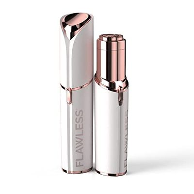 Finishing Touch Flawless Depiladora Facial, Discreto, Indoloro, Apto para Pieles Sensibles, con Cabezal de Oro de 18 Quilates Hipoalergénico, Blanco