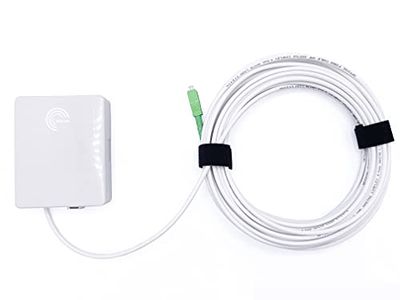 Elfcam® - Cable de Fibra Óptica SC/APC a SC/APC Monomodale Simplex, Entrega con Caja Punto Terminal Óptica PTO, Diámetro de Cable 4,0mm Blanco (30M)