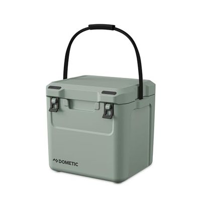 DOMETICI 28 – Contenitore frigo passivo 28 l – Thermobox – Mantiene i cubetti di Ghiaccio congelati per Giorni – Estremamente Leggero – frigo per Auto, Camion, Barca, Camper – Moss