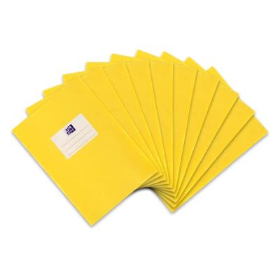Oxford A5 boekenkaft met etiket, geel, 10 stuks