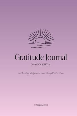 Gratitude Journal, 52-Weeks, A5 size, 6x9 inches, Pink Sunrise