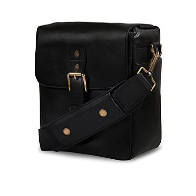 MegaGear MG1521 Messenger Bag in pelle per fotocamere Mirrorless, Instant e DSLR - Nero