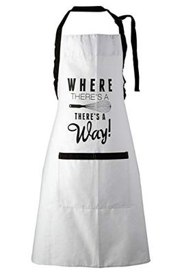Premier Housewares Pun and Game Aprons Cooking Aprons for Women Men Baking Apron for Women White/Black Cotton Apron Kitchen Aprons Ladies Apron 87x69