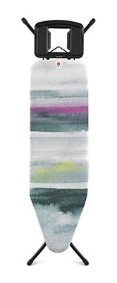 Brabantia - Mesa de passar B - com suporte sólido ferro a vapor - universal ajustável, para destros e azuis, não desliza e sem aranha, dobrável, Morning Breeze - 124 x 38 cm