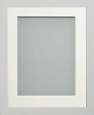 Frame Company Allington White Photo Frame with Off-White Mount, 12x10 for 8x6 inch, fitted with perspex
