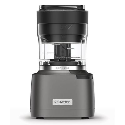 Kenwood Duo Prep CHP80.000SI, Food Chopper and Grinder 2-in-1 with Serrated Quadblades, High Speed Compact Grinder, Non Slip Base, Dishwasher Safe, 800W, Silver