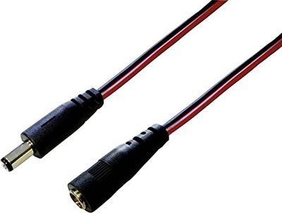 BKL Electronic 072052 laagspanningsverlenging, DC mannelijk, 5,5 mm, 2,1 mm, 5,5 mm, 2,1 mm, 3,00 m, 1 stuk