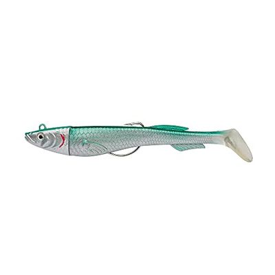 Berkley Powerbait Power Sardine - Leurre Souple Polyvalent Texan pour la Pêche en Mer, Founit avec deux Paddle pour le Lieu, Bar, et autres Carnassiers, Blackminnow FIIIsh